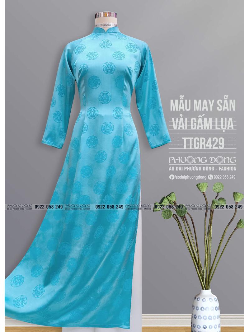 Áo Dài Truyền Thống Gấm Lụa TTGR429